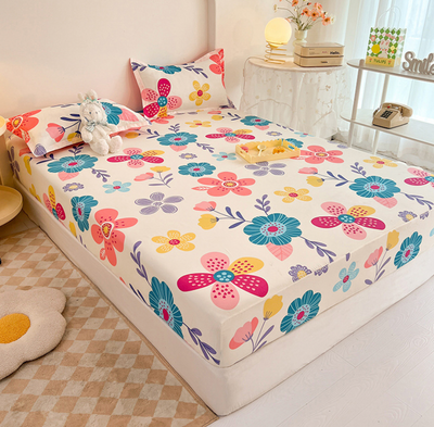 NEBULA STORE™  -Bedspread Dust Cover Student Dormitory Bed Cover Four Seasons Washed Cotton One-piece Mattress Protective Cover Bed Cover Three-piece Set