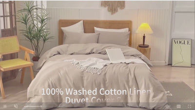 NEBULA STORE™  -Solid Color Washed Cotton Bed Four-piece Set Japanese Super Soft Bed Sheet Quilt Cover